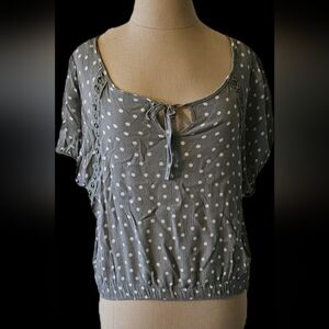 Pink Rose Polka Dot Short Sleeve